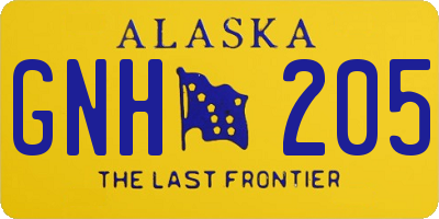 AK license plate GNH205