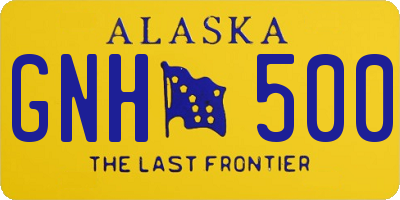 AK license plate GNH500