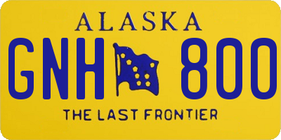 AK license plate GNH800