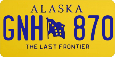 AK license plate GNH870