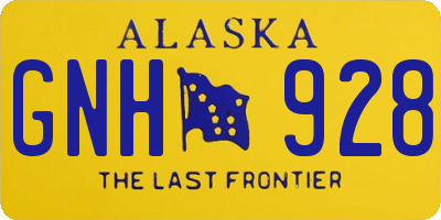 AK license plate GNH928