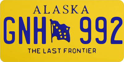 AK license plate GNH992