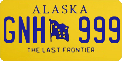 AK license plate GNH999
