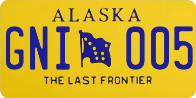 AK license plate GNI005