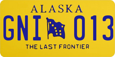 AK license plate GNI013