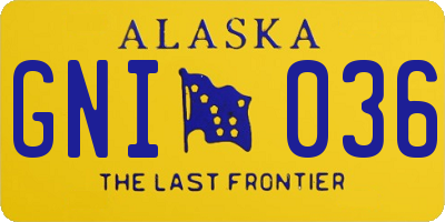 AK license plate GNI036