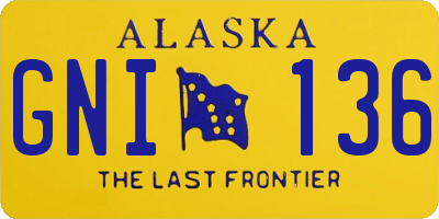 AK license plate GNI136
