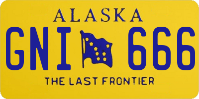 AK license plate GNI666