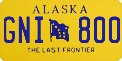 AK license plate GNI800