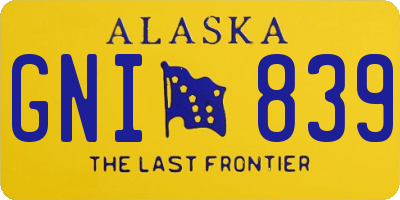 AK license plate GNI839