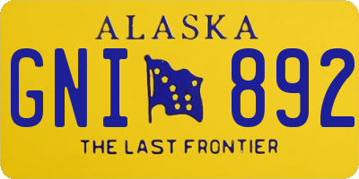 AK license plate GNI892