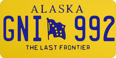 AK license plate GNI992