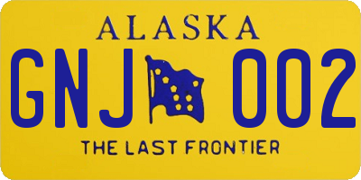 AK license plate GNJ002