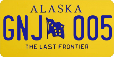 AK license plate GNJ005