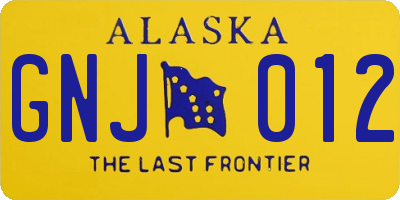AK license plate GNJ012