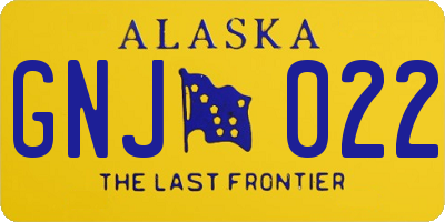 AK license plate GNJ022