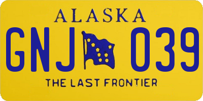 AK license plate GNJ039