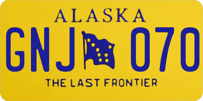AK license plate GNJ070
