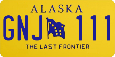 AK license plate GNJ111