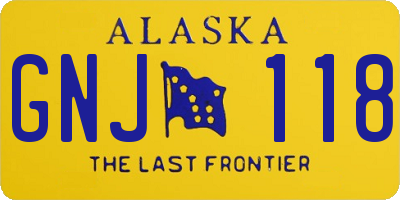AK license plate GNJ118