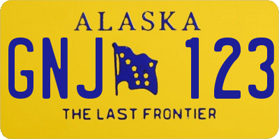AK license plate GNJ123