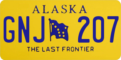 AK license plate GNJ207