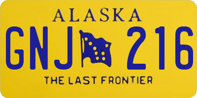 AK license plate GNJ216