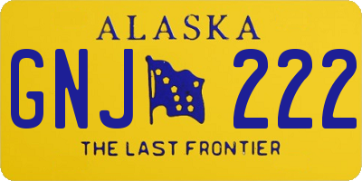 AK license plate GNJ222