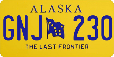 AK license plate GNJ230