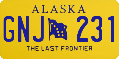 AK license plate GNJ231