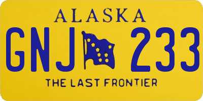 AK license plate GNJ233