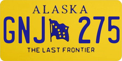 AK license plate GNJ275