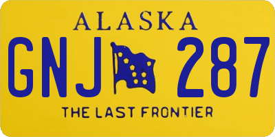 AK license plate GNJ287