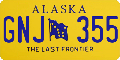 AK license plate GNJ355