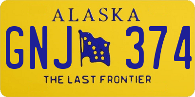 AK license plate GNJ374