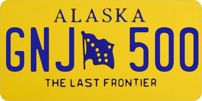 AK license plate GNJ500