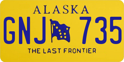 AK license plate GNJ735