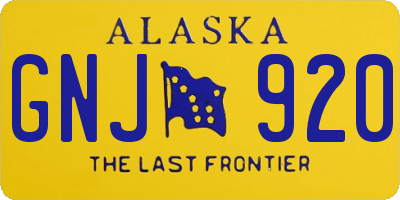 AK license plate GNJ920