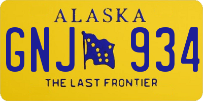 AK license plate GNJ934