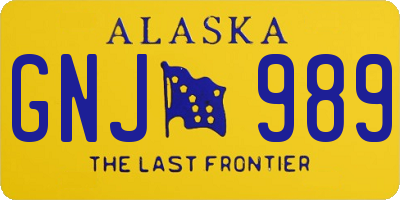AK license plate GNJ989