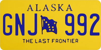 AK license plate GNJ992