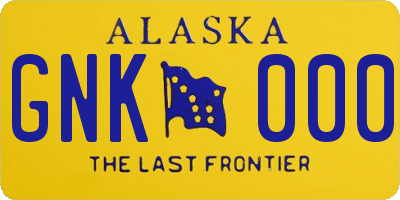 AK license plate GNK000