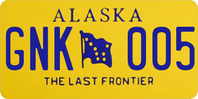 AK license plate GNK005