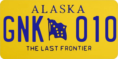 AK license plate GNK010