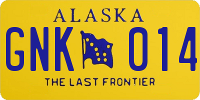 AK license plate GNK014