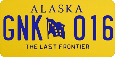 AK license plate GNK016