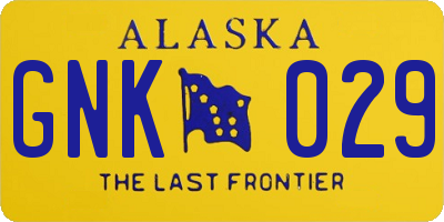 AK license plate GNK029