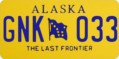 AK license plate GNK033