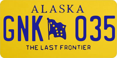 AK license plate GNK035