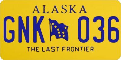 AK license plate GNK036